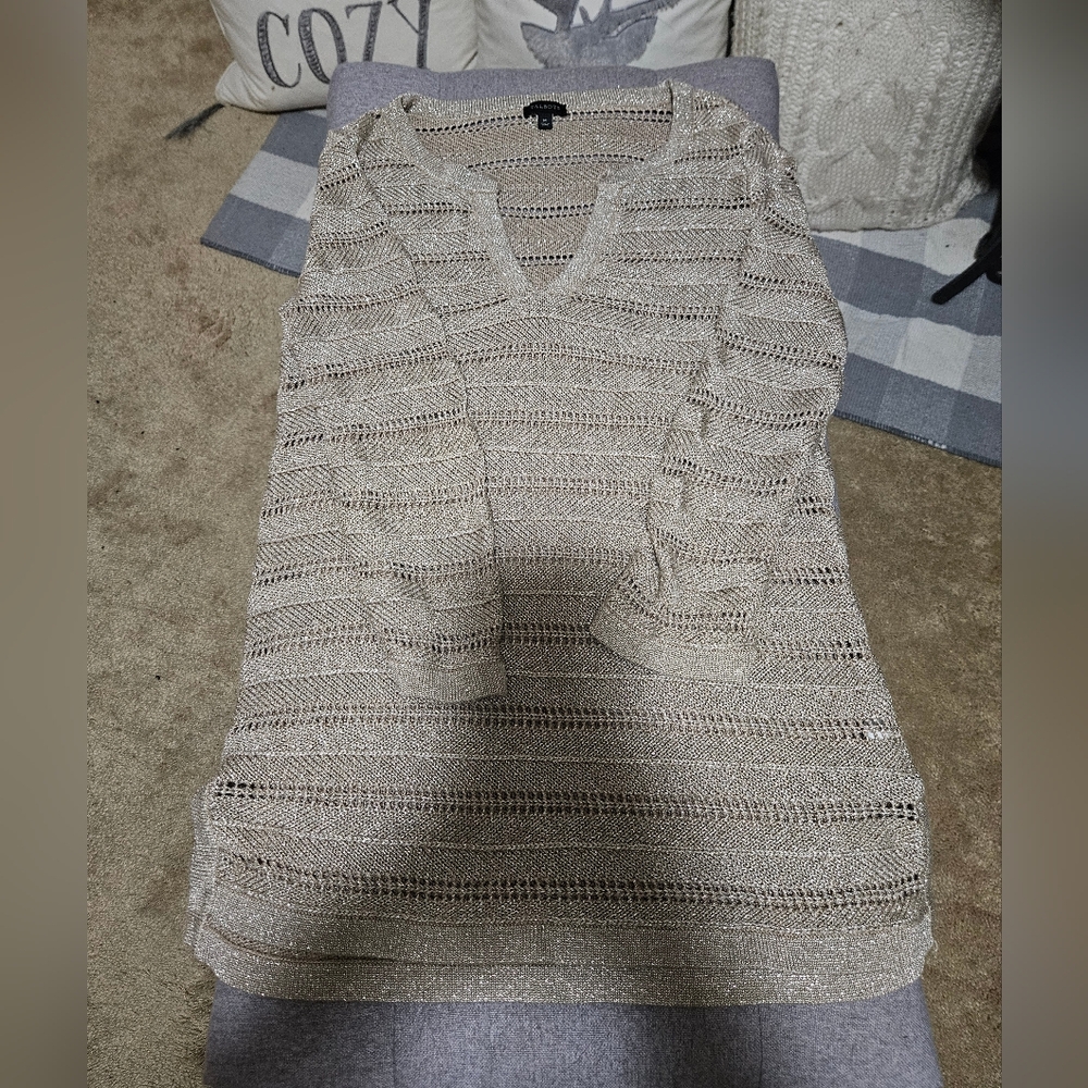Talbots Gold Sparkle V-Neck